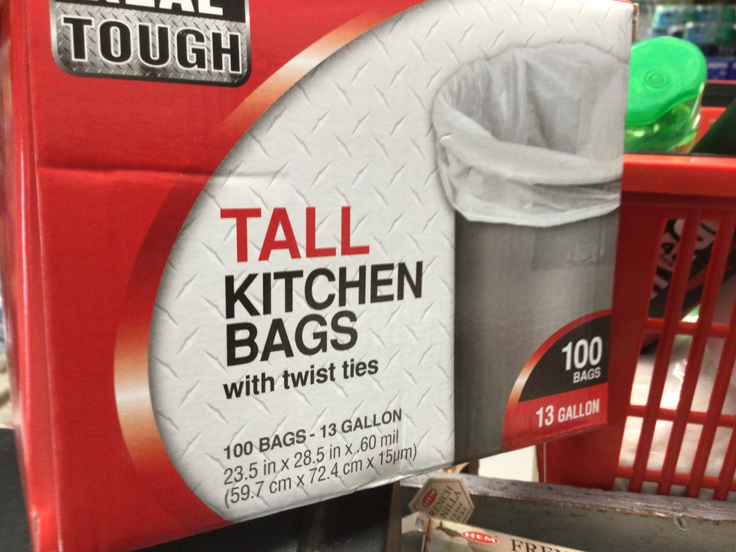 Kitchen bags 13gal 100ct