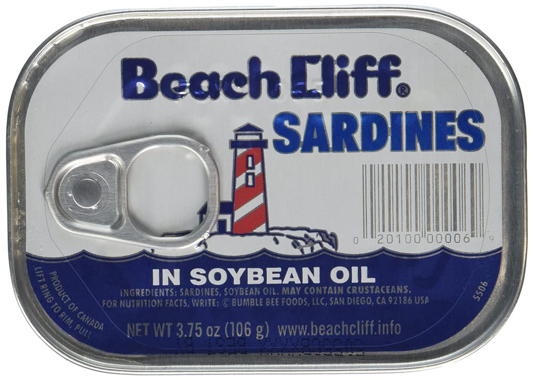 Beach Cliff Sardines in Soybean Oil 3.75 oz