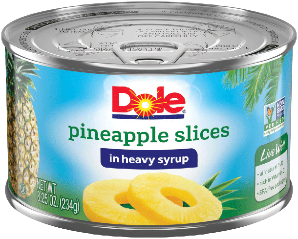 Dole Pineapple Slices in Heavy Syrup 8 oz