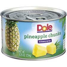 Dole Pineapple Chunks in Heavy Syrup 8 oz