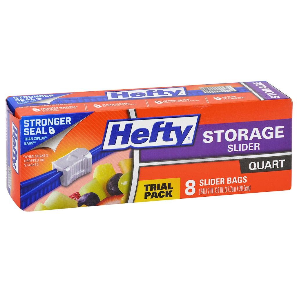 Hefty OneZip Quart Storage Bags 8 ct