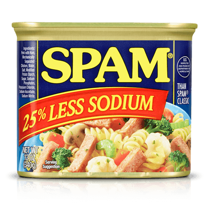 Spam 25% Less Sodium 12 oz