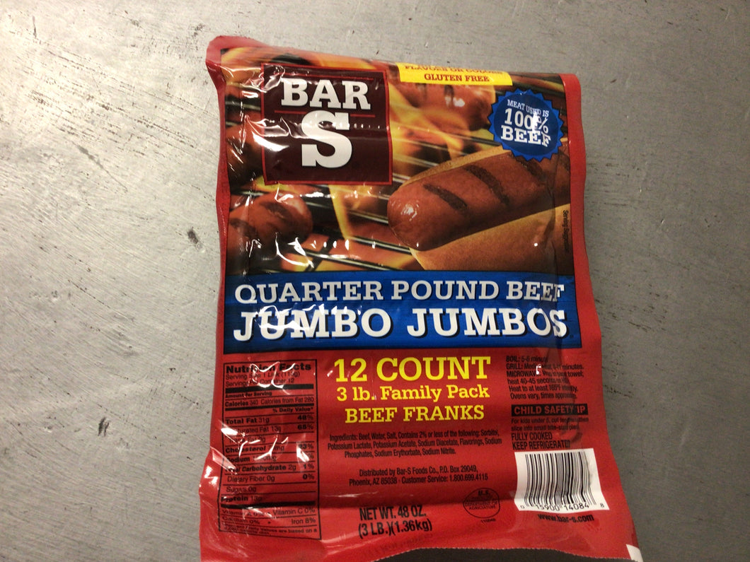 Hot dog beef jumbo 3lb