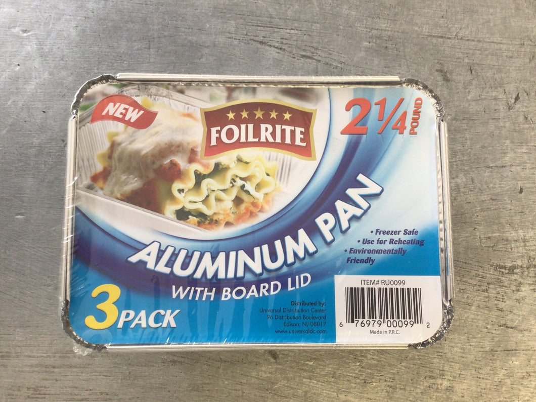 Foil pan 2 1/4 lbs 3pk