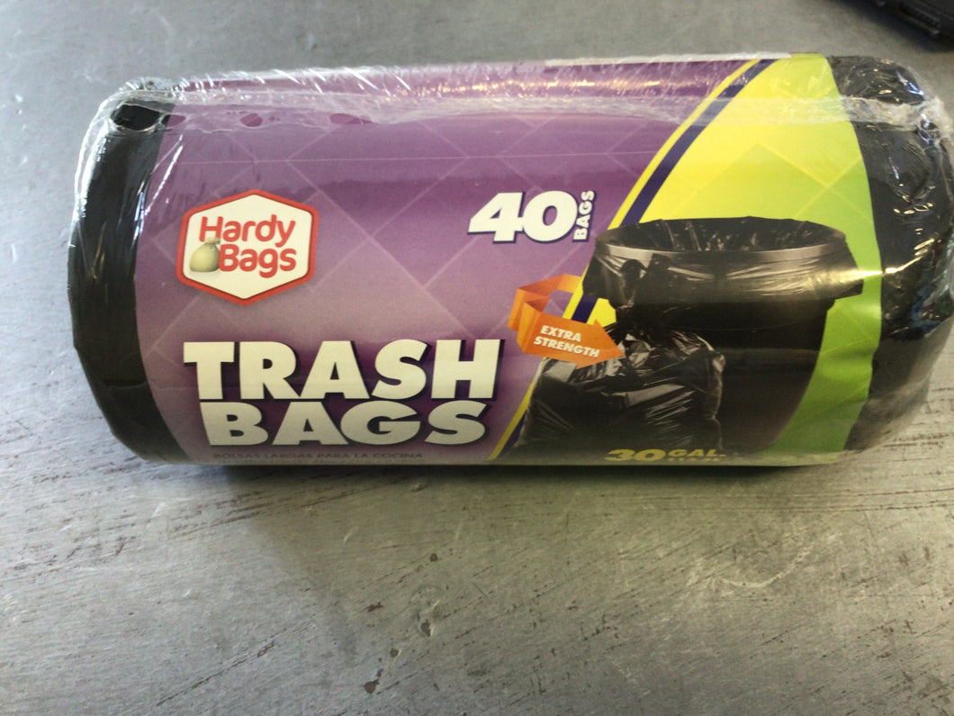 Trash bags hardy 30gl 40ct